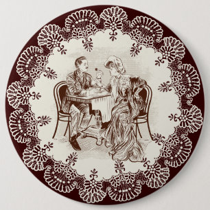 Badge Rond 15,2 Cm café et amour