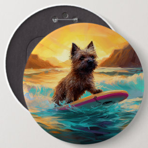 Badge Rond 15,2 Cm Cairn Terrier Plage Surf Peinture