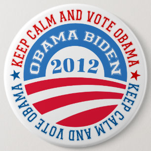 Badge Rond 15,2 Cm Calme Et Vote Obama 2