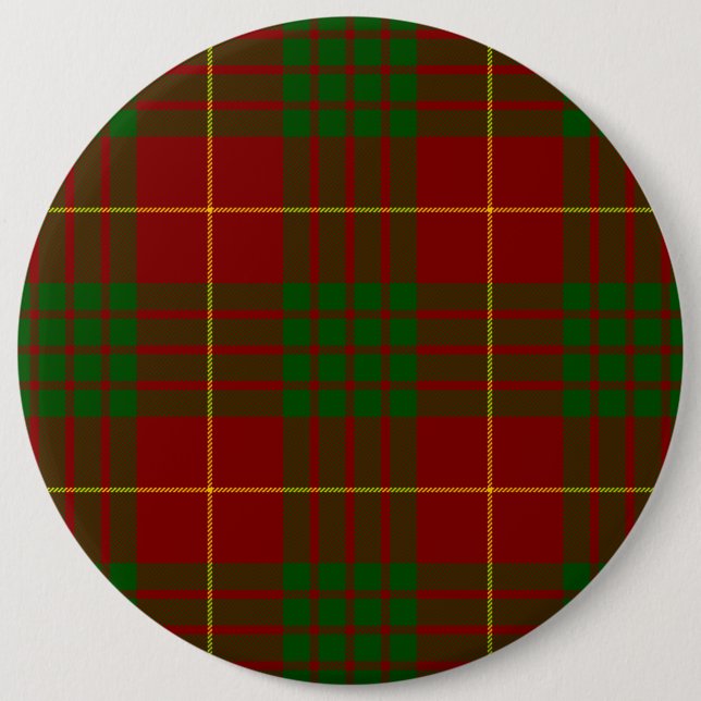 Badge Rond 15,2 Cm Cameron tartan rouge vert plaid (Devant)