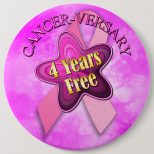 Badge Rond 15,2 Cm Cancer-versary heureux