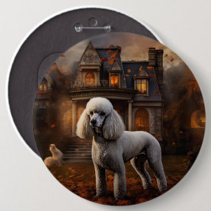 Badge Rond 15,2 Cm Caniche Halloween Épouvantable