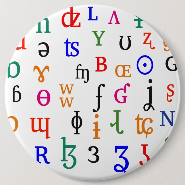 Badge Rond 15,2 Cm Caractères d'IPA (Devant)