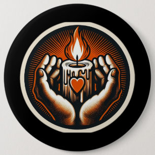 Badge Rond 15,2 Cm Caritas Aide aux nécessiteux