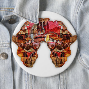 Badge Rond 15,2 Cm Carte de l'Afrique : Célébrer la saison avec la cu
