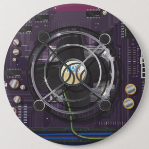 Badge Rond 15,2 Cm Carte mère d'ordinateur