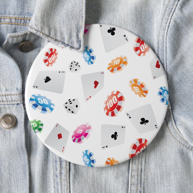 Badge Rond 15,2 Cm Casino, Accessoires Jeux motif (En situation)