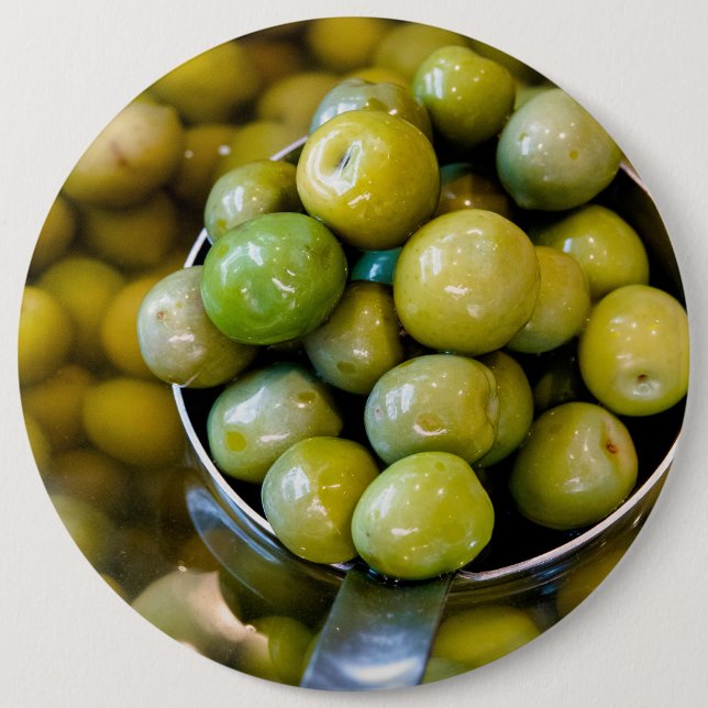Badge Rond 15,2 Cm Castelvetrano Olives vertes douces (Devant)