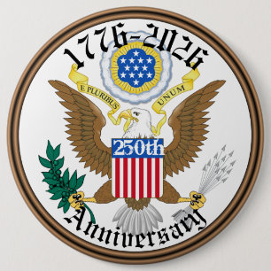 Badge Rond 15,2 Cm Célébrer 250 Ans de Liberté aux États-Unis