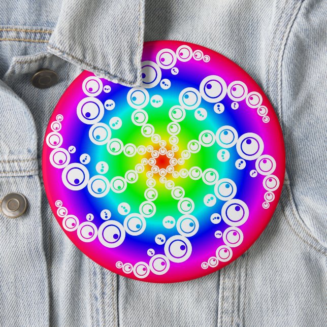 Badge Rond 15,2 Cm Cercle de culture Abstrait (En situation)