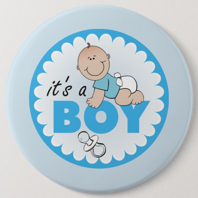 Badge Rond 15,2 Cm C'est un garçon (Devant)