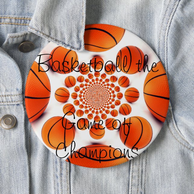Badge Rond 15,2 Cm Champion Court Vision : Basketball Jeu des Champs (En situation)