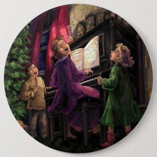 Badge Rond 15,2 Cm Chant de Noël le long