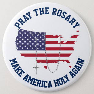 Badge Rond 15,2 Cm Chapelet saint des Etats-Unis de drapeau américain