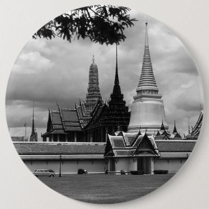 Badge Rond 15,2 Cm Chapelle de Thaïlande vintage vue du Palais royal
