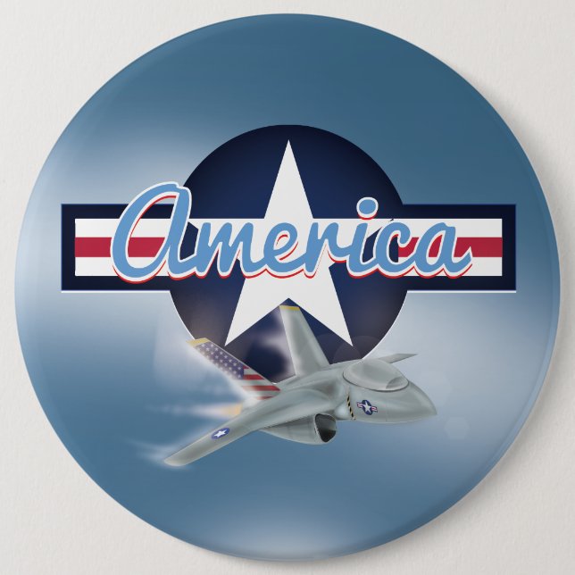 Badge Rond 15,2 Cm Chasseur à réaction américain (Devant)