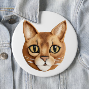 Badge Rond 15,2 Cm Chat abyssinien 3D inspiré