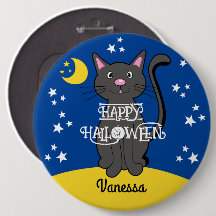 Chat Noir Étoiles d'Halloween Lune mignonne Enfant