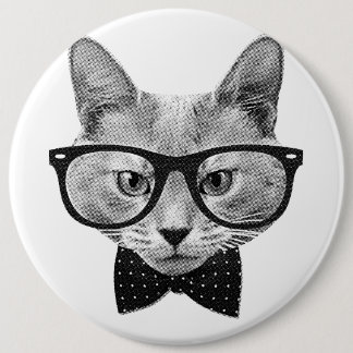 Badge Rond 15,2 Cm Chat vintage de hippie