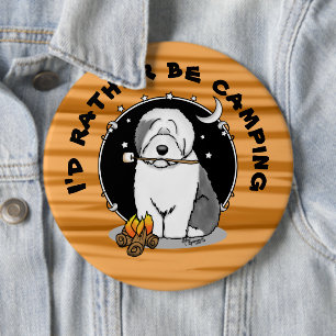 Badge Rond 15,2 Cm Chatte chien randonneur Camper Vieux anglais Sheep