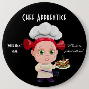 Badge Rond 15,2 Cm Chef Apprentice, Bouton rond 6 pouces