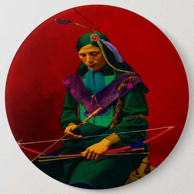 Badge Rond 15,2 Cm Cherokee Indian Pop Art (Devant)