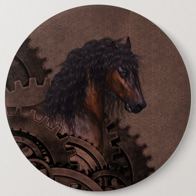 Badge Rond 15,2 Cm Cheval de vapeur (Devant)