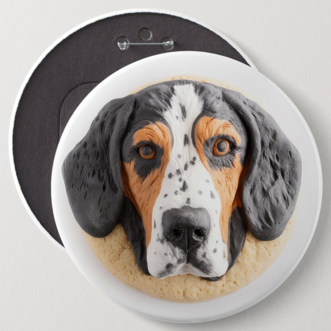 Badge Rond 15,2 Cm Chien Bluetick Coonhound Inspiré 3D (Devant & derrière)