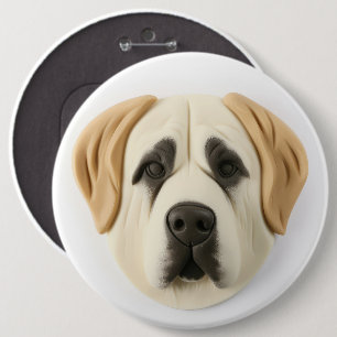 Badge Rond 15,2 Cm Chien de berger d'Anatolie inspiré de la 3D