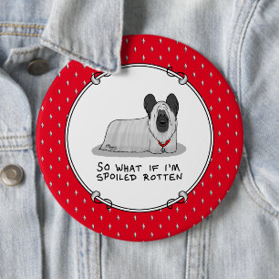 Badge Rond 15,2 Cm Chien de Terrier de l'écorce pourrie (argent) mign