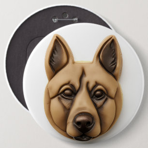 Badge Rond 15,2 Cm Chien Malinois Belge Inspiré 3D