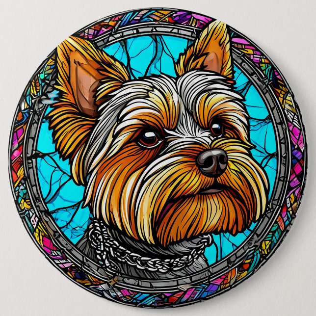 Badge Rond 15,2 Cm Chien Mignon (Devant)