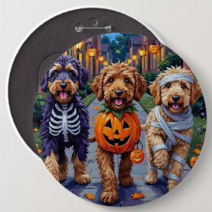 Badge Rond 15,2 Cm Chiens Bernedoodle faisant Trick-or-Treating en te
