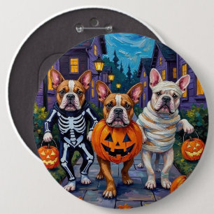 Badge Rond 15,2 Cm Chiens en taureaux en costumes d'Halloween