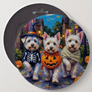 Badge Rond 15,2 Cm Chiens maltais allant chercher des friandises Hall