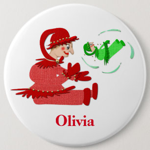 Badge Rond 15,2 Cm Chiffres de jeu en bois amusants, Enfants personna