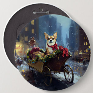 Badge Rond 15,2 Cm Chihuahua période festive de Noël
