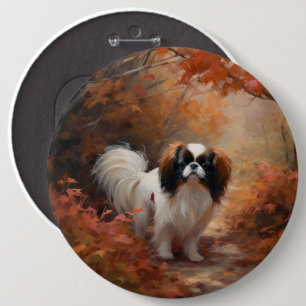 Badge Rond 15,2 Cm Chin japonais à l'automne Feuilles automne Inspira