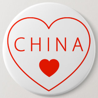 Badge Rond 15,2 Cm Chine du coeur heureux