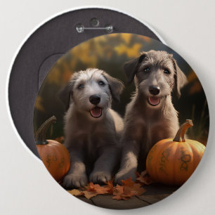 Badge Rond 15,2 Cm Chiots de lévrier d'Irlande Délice d'automne Citro