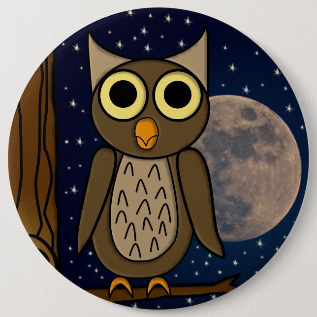 Badge Rond 15,2 Cm chouette (Devant)