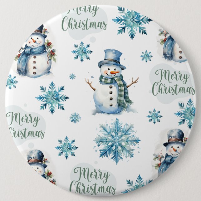 Badge Rond 15,2 Cm Christmas Snowman (Devant)