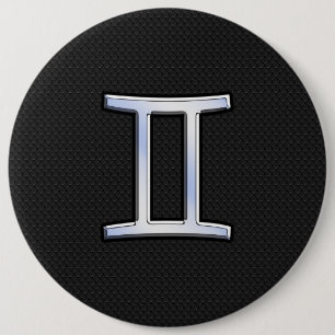 Badge Rond 15,2 Cm Chrome comme Gemini signe Zodiac