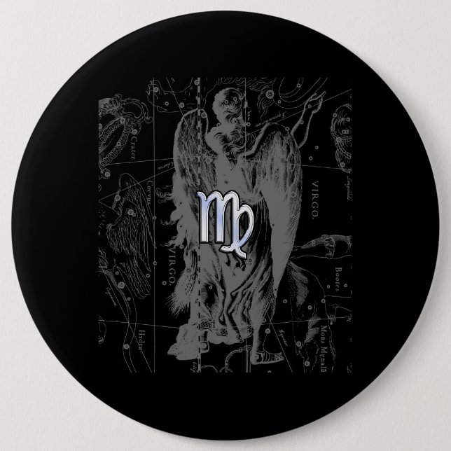 Badge Rond 15,2 Cm Chrome regarde Virgo Zodiac Connexion Hevelius (Devant)