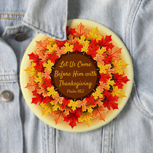 Badge Rond 15,2 Cm Citation Biblique L'automne quitte Thanksgiving Co