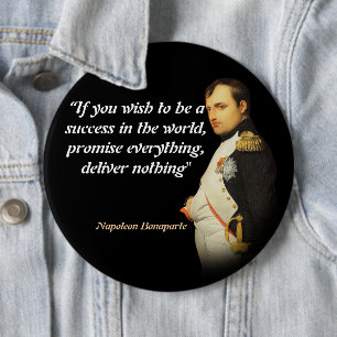 Badge Rond 15,2 Cm Citation de Napoléon Bonaparte sur le succès