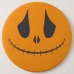 Badge Rond 15,2 Cm Citrouille d'Halloween mignonne avec sourire