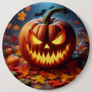 Badge Rond 15,2 Cm citrouille/Halloween/chauve-souris éffrayant