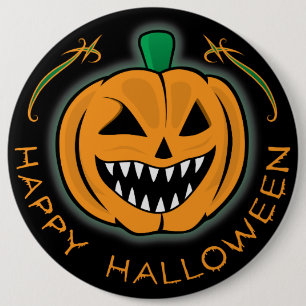 Badge Rond 15,2 Cm Citrouille mal
