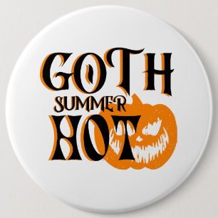 Badge Rond 15,2 Cm Citrouille Souriant Été-Horreur Gothique Chaud